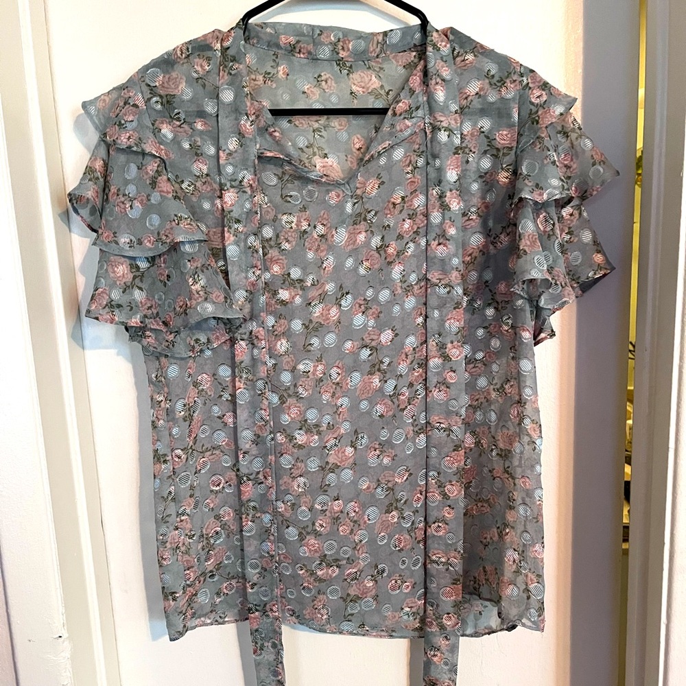 Light floral blouse